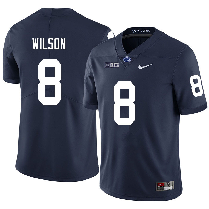 Men #8 Marquis Wilson Penn State Nittany Lions College Football Jerseys Sale-Navy